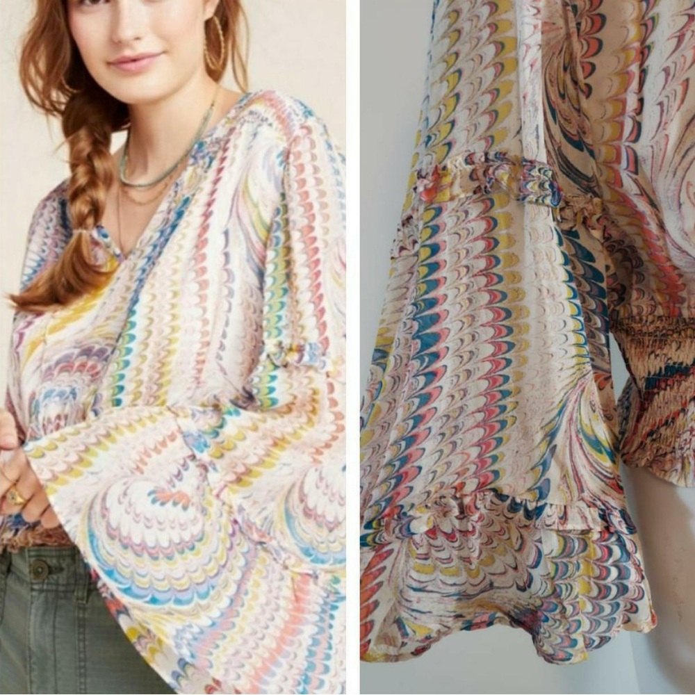 Colorful Patterned Women's Top - Picture 2 of 12